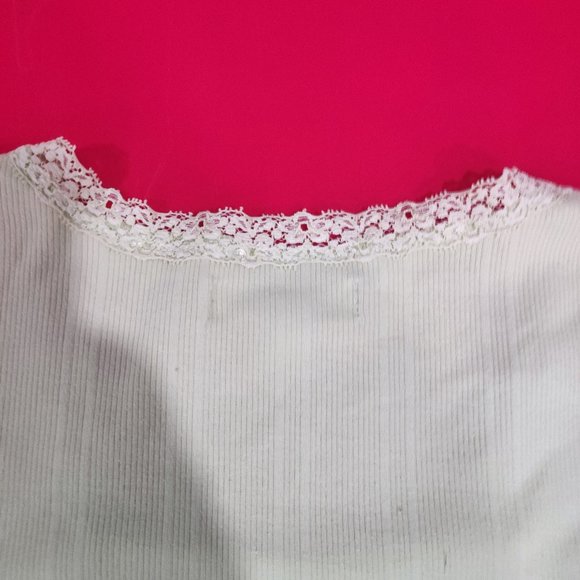 Tradition white blouse with V neck + lace women's size L 14 / 16 - Picture 5 of 5